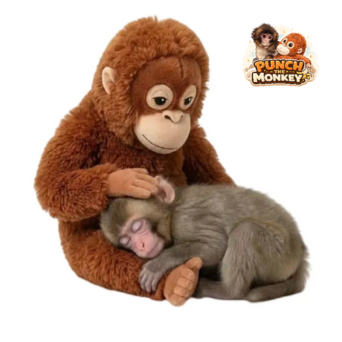 Aliexpress Punch The Monkey plushie friend with soft fabric and detailed monkey face, perfect for cuddling and collection.